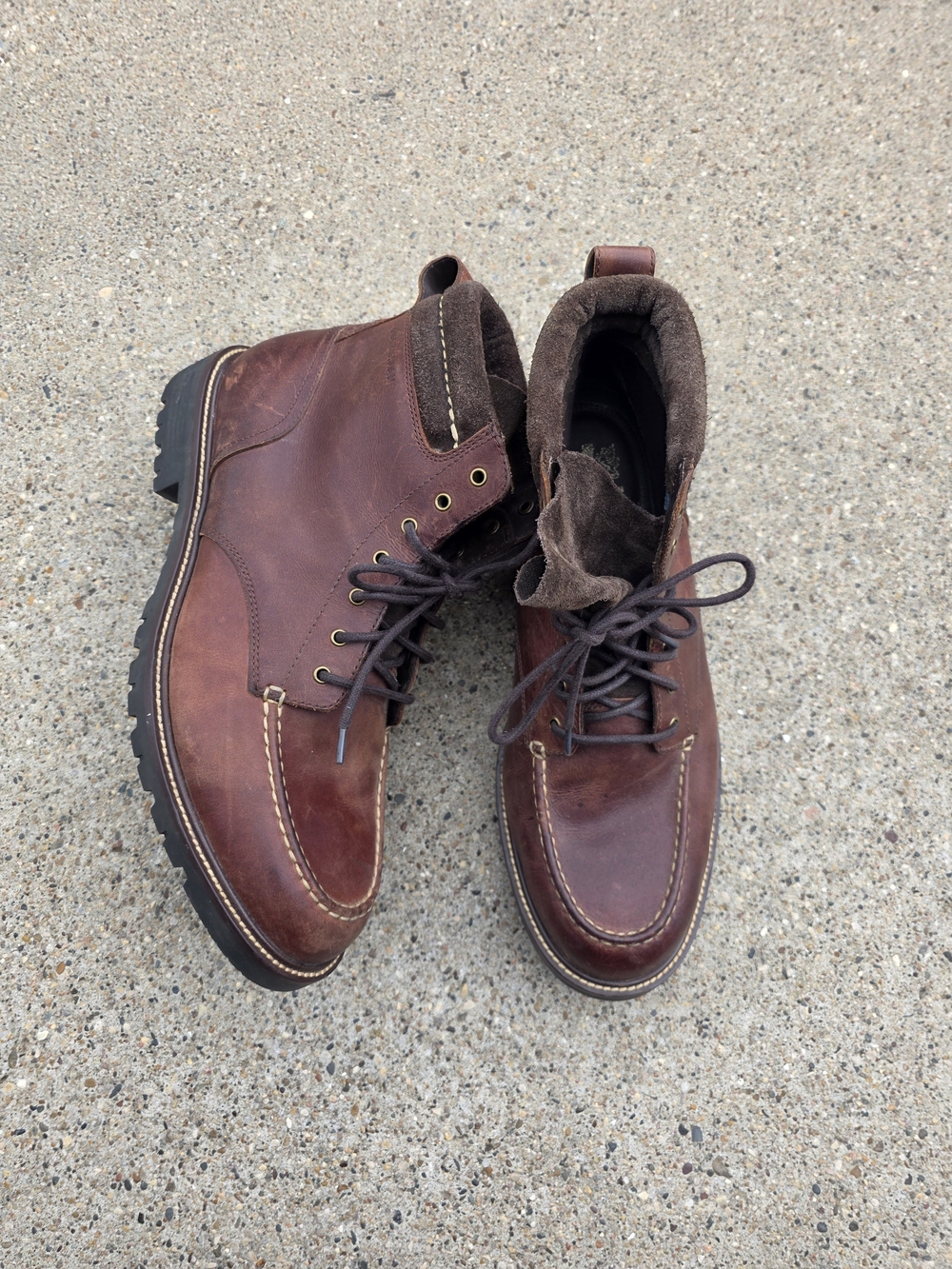 Cole Haan Men's Brown Leather Lace-Up Boots Men Size 11.5